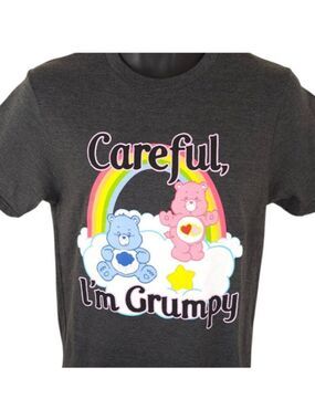 Care Bears T Shirt Mens Size Small Gray Careful Im Grumpy Cartoon